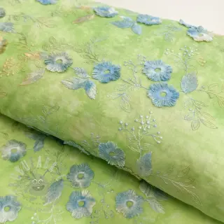Puuvillakangas TIE DYE EMBROIDERY Poppy design V