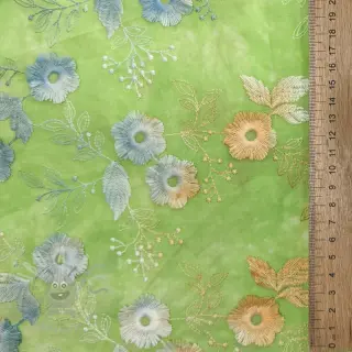 Puuvillakangas TIE DYE EMBROIDERY Poppy design V