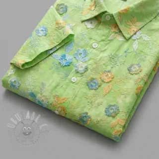 Puuvillakangas TIE DYE EMBROIDERY Poppy design V
