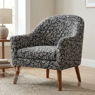 Sisustuskangas jacquard Mumbai allover noir
