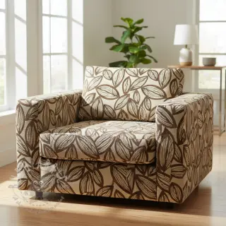 Sisustuskangas jacquard Folia chocolat