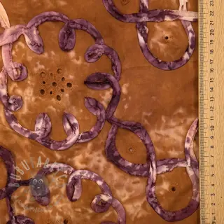 Puuvillakangas TIE DYE EMBROIDERY Elise tape design B