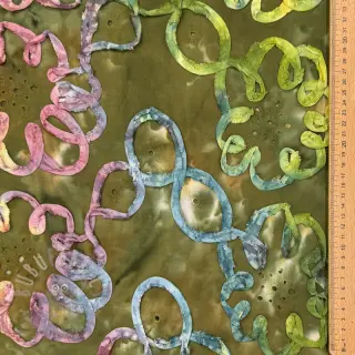 Puuvillakangas TIE DYE EMBROIDERY Elise tape design Ja