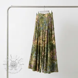 Puuvillakangas TIE DYE EMBROIDERY Elise tape design Ja