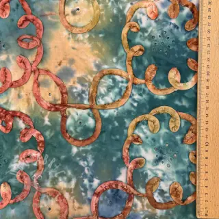 Puuvillakangas TIE DYE EMBROIDERY Elise tape design C