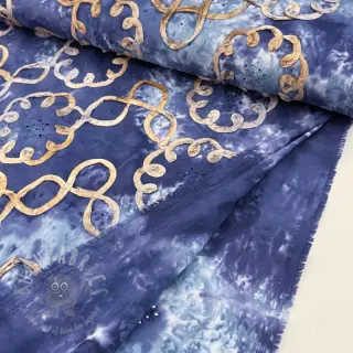 Puuvillakangas TIE DYE EMBROIDERY Elise tape design D