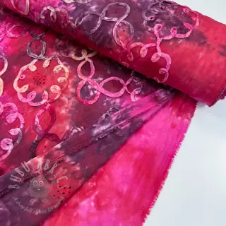 Puuvillakangas TIE DYE EMBROIDERY Elise tape design E