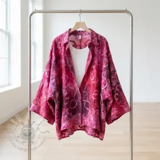 Puuvillakangas TIE DYE EMBROIDERY Elise tape design E