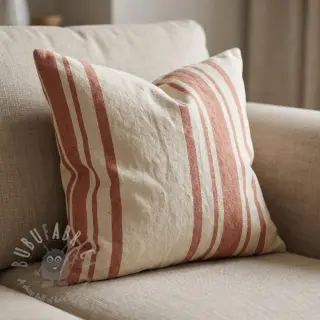 Sisustuskangas Bernadette stripe terracotta