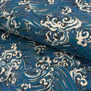 Sisustuskangas jacquard Swell allover bleu