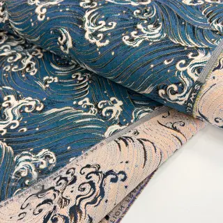 Sisustuskangas jacquard Swell allover bleu