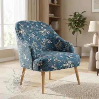 Sisustuskangas jacquard Swell allover bleu