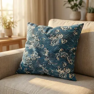 Dekoračná látka jacquard Swell allover bleu