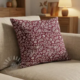 Sisustuskangas jacquard Mumbai allover bordeaux