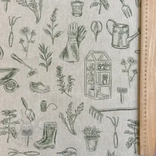 Sisustuskangas Linenlook Garden Plant Tool digital print