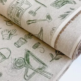 Sisustuskangas Linenlook Garden Plant Tool digital print