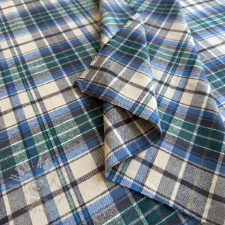 Puuvillakangas YARN DYED CHECK BRUSHED blue