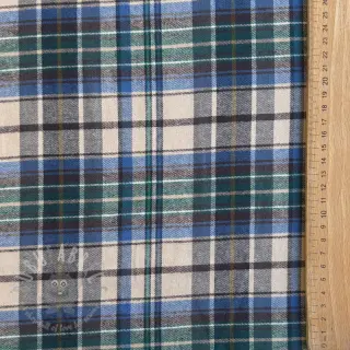 Puuvillakangas YARN DYED CHECK BRUSHED blue
