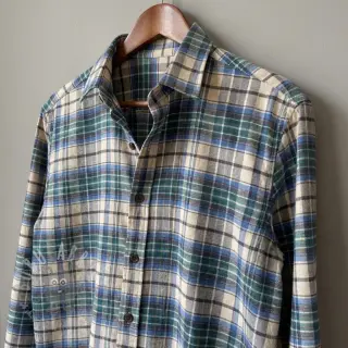 Puuvillakangas YARN DYED CHECK BRUSHED blue