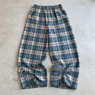 Puuvillakangas YARN DYED CHECK BRUSHED blue