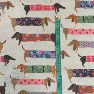 Sisustuskangas premium Family Dachshund digital print