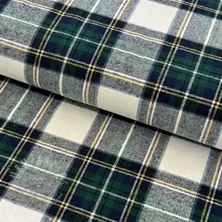 Puuvillakangas YARN DYED CHECK BRUSHED Daniel ecru navy