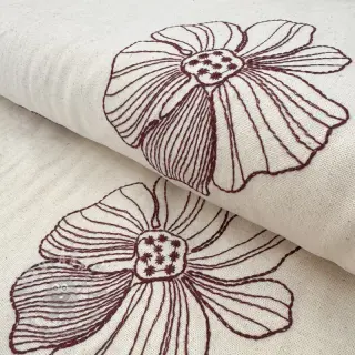 Viskoosi pellavalla EMBROIDERY Flower Maya natural