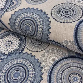 Dekoračná látka Linenlook premium Geometric mandala