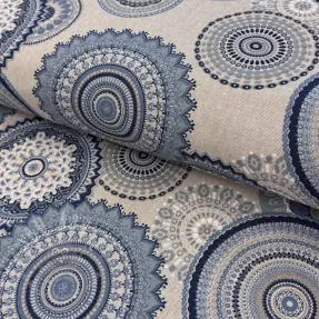 Sisustuskangas Linenlook premium Geometric mandala