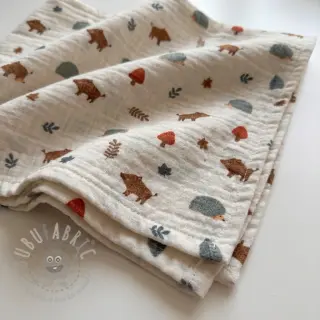 Kaksinkertainen harsokangas/musliini Forest animals ORGANIC SIMPLY NATURAL