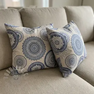 Sisustuskangas Linenlook premium Geometric mandala