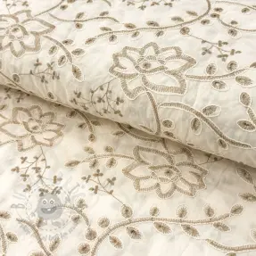 Puuvillakangas VOILE EMBROIDERY Kiara off white