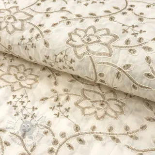 Puuvillakangas VOILE EMBROIDERY Kiara off white