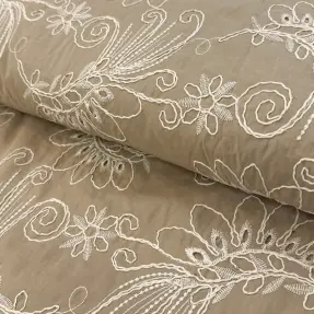 Bavlnená látka VOILE EMBROIDERY Kokka natural