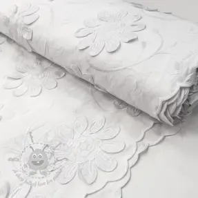 Puuvillakangas EMBROIDERY Bellagio white