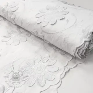 Puuvillakangas EMBROIDERY Bellagio white