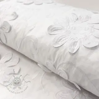Puuvillakangas EMBROIDERY Bellagio white