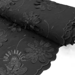 Puuvillakangas EMBROIDERY Bellagio black