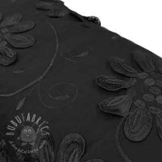 Puuvillakangas EMBROIDERY Bellagio black