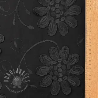 Puuvillakangas EMBROIDERY Bellagio black