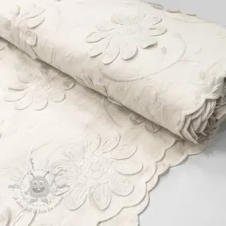Puuvillakangas EMBROIDERY Bellagio off white