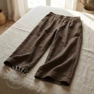 Puuvillakangas WASHED taupe