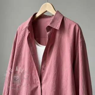 Puuvillakangas WASHED dark blush