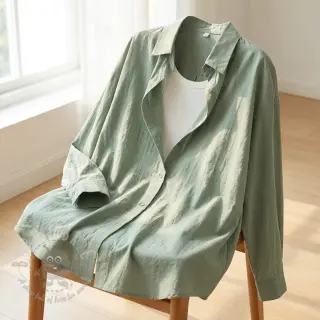 Puuvillakangas WASHED old green
