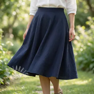 Puuvillakangas WASHED navy