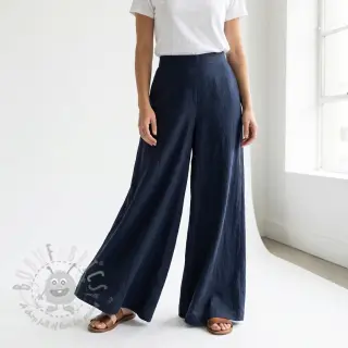 Puuvillakangas WASHED navy