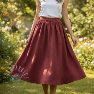 Puuvillakangas SLUB WASHED wine red