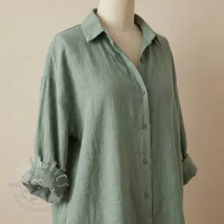 Puuvillakangas SLUB WASHED old green