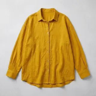 Bavlnená látka SLUB WASHED ochre