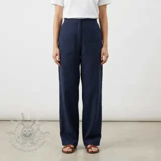 Puuvillakangas SLUB WASHED navy